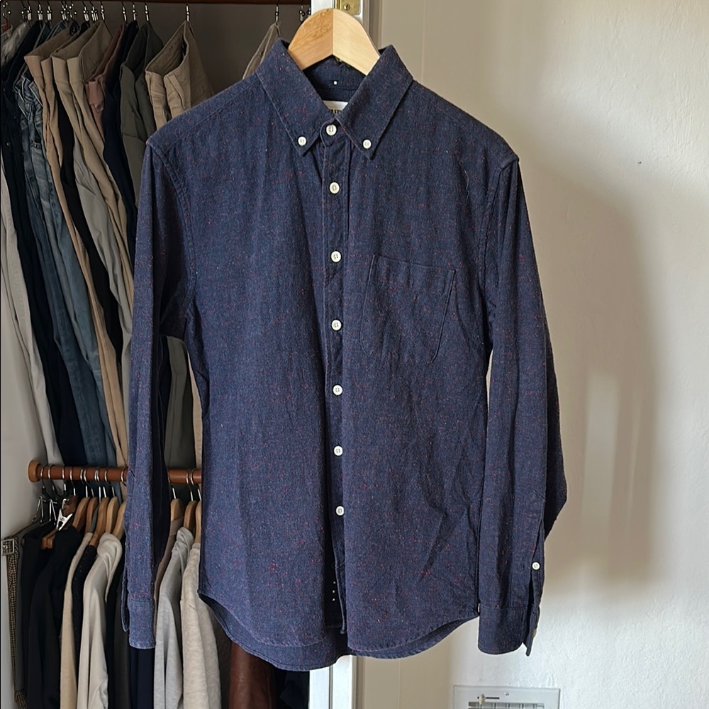 Taylor Stitch The Jack Navy Donegal Button-Down Shirt
